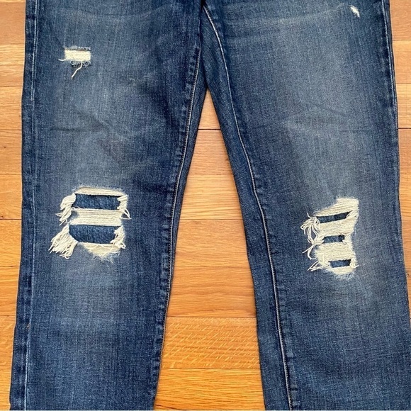 J Brand Ellis Mid Rise Distressed Skinny Jean in Villain Blue 28 - Picture 8 of 9